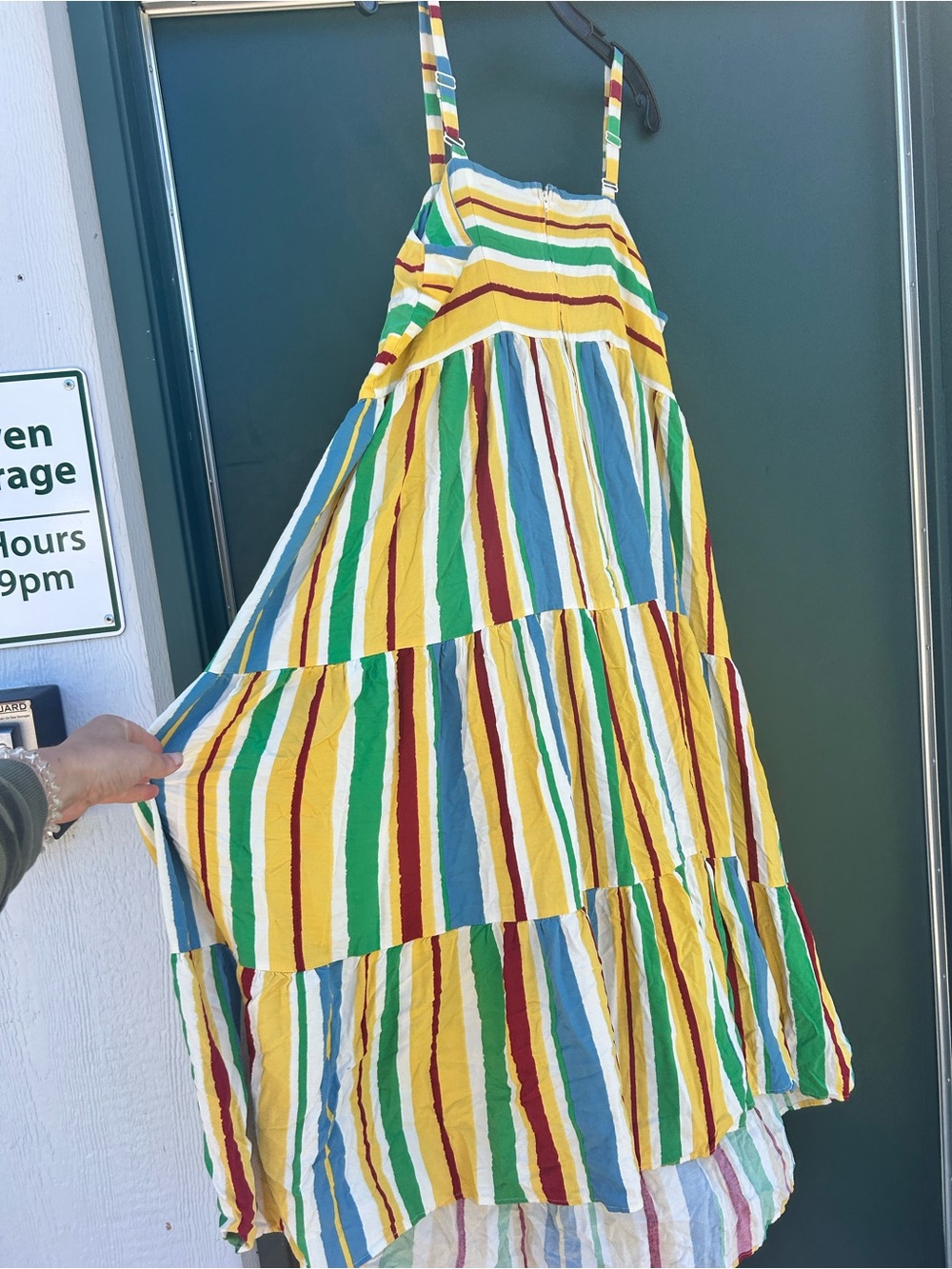 Hell Bunny Multicolor Striped Sundress in Blue, Green, Yellow & Red - Picture 9 of 13